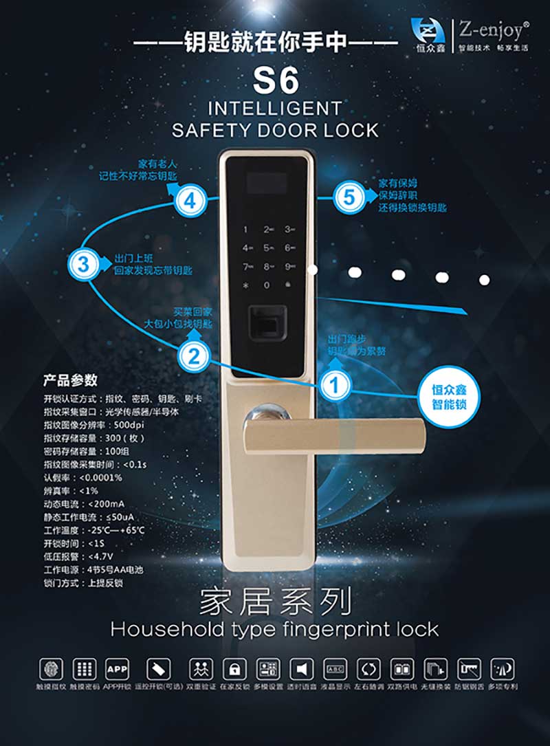 恒众鑫S6酒店公寓智能锁